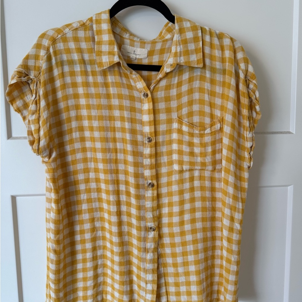 Thread & Supply Yellow Plaid Blouse